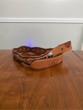 Women’s Tony Lama Western Leather Concho Belt - 28in